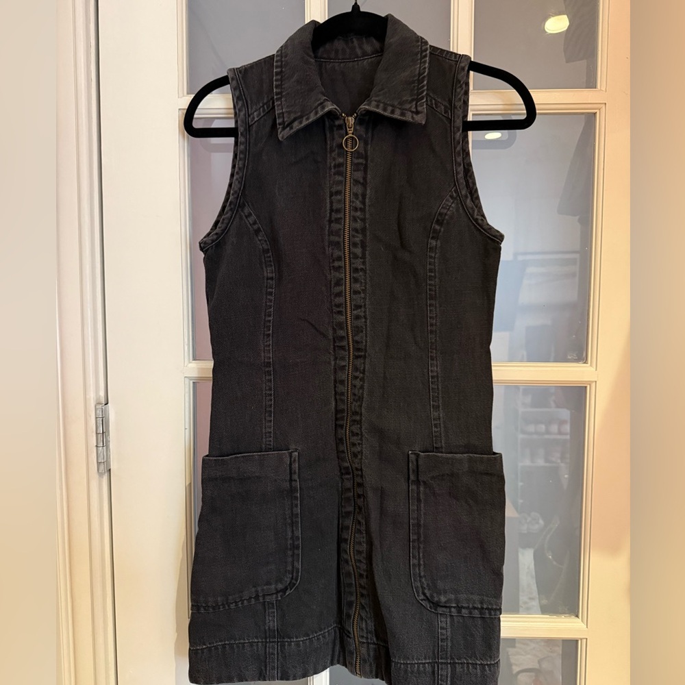 Topshop Black Denim Mini Dress